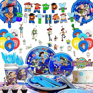 Toy Story Birthday Party Supplies,167pcs Toy Story Party Decorations&Tableware Set-Toy Story Birthday Decorations Balloon Banner Plates Cups Tablecloth etc Toy Story Themed Birthday Party Supplies
