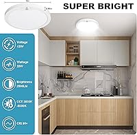 Vista 5 de Lámpara de techo con sensor de movimiento de 9 pulgadas cableada, 20 W, luz de techo LED de montaje empotrado para interiores, 3000K 4000K 6000K