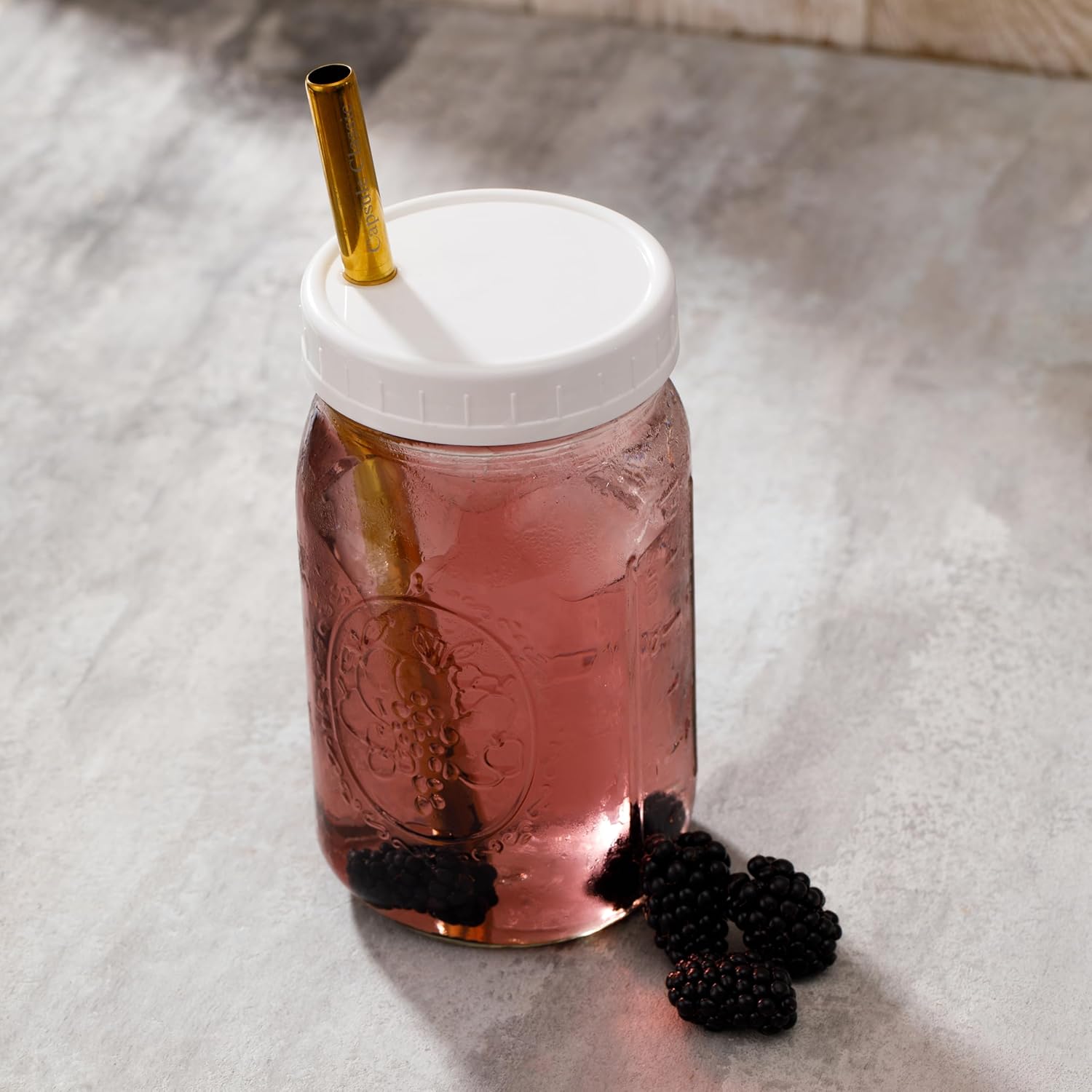 Reusable Wide Mouth Smoothie Boba Tea Cups Bubble Tea Cups with Lids and Gold Straws Mason Jars Glass Cups (2-pack, 32 oz mason jars) - Image 5