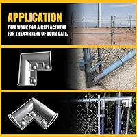 Vista 3 de VIVIDA Esquina de puerta de enlace de cadena de 1-3/8 pulgadas, codo de puerta de valla de aluminio de 90 grados, accesorios de valla de eslabones