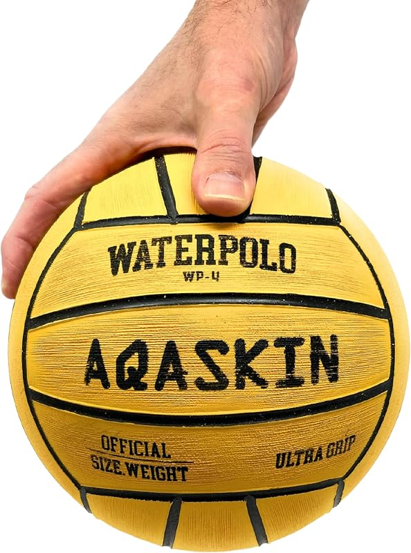 Pallone da Pallanuoto Professionale - Misura 5, 4, 3, 1 - Alta Qualità - Gomma Ultra Grip - per Allenamenti e Partite - Palla da Pallanuoto - Colore: Giallo, Nero, Italia, Tricolore