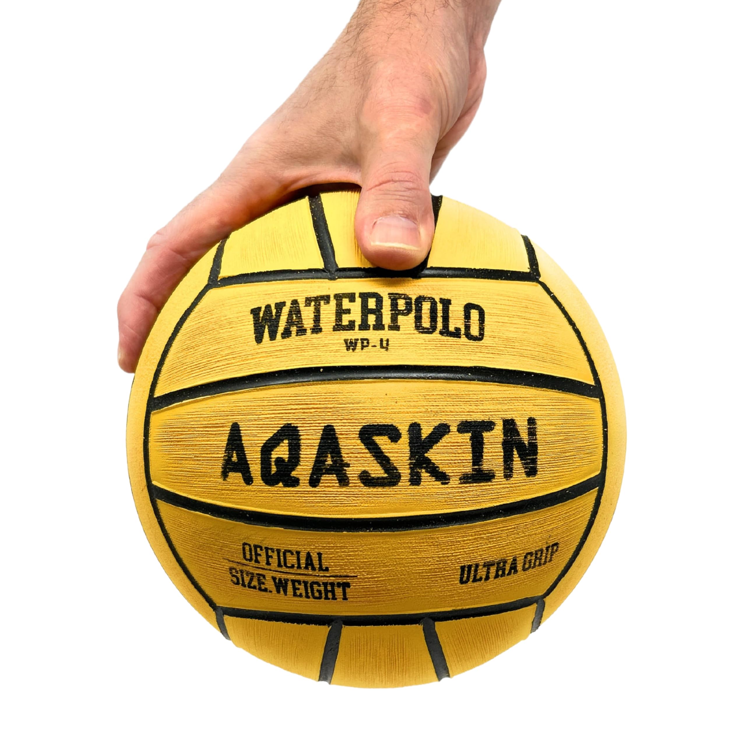 Pallone da Pallanuoto Professionale - Misura 5, 4, 3, 1 - Alta Qualità - Gomma Ultra Grip - per Allenamenti e Partite - Palla da Pallanuoto - Colore: Giallo, Nero, Italia, Tricolore