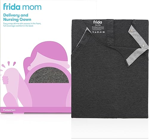 Bata de parto y lactancia Fácil de poner, sin etiquetas, acceso piel a piel y cobertura completa en la espalda