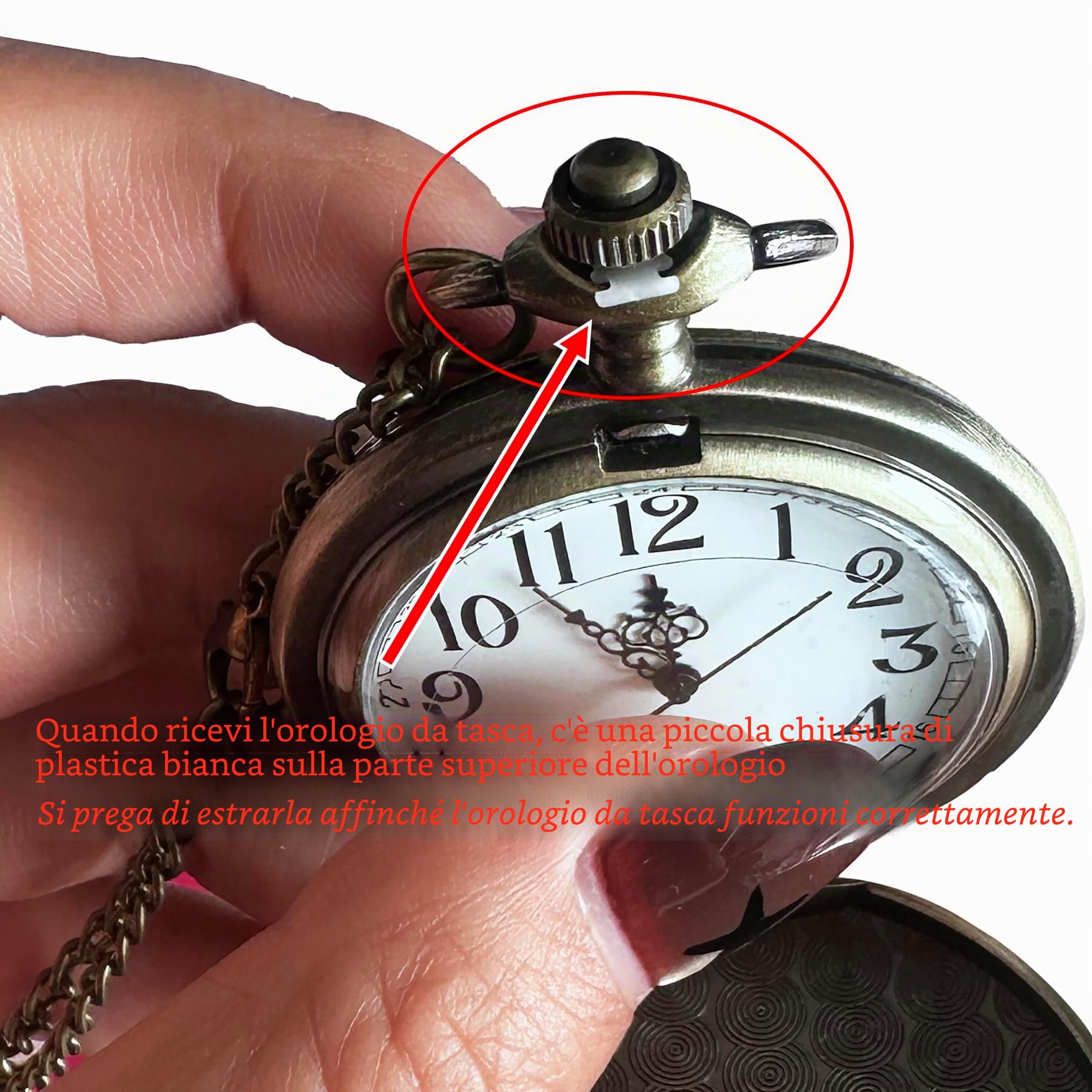 Orologio da tasca da uomo, al quarzo, orologio da tasca con catena, orologio moderno, analogico, regalo per uomo