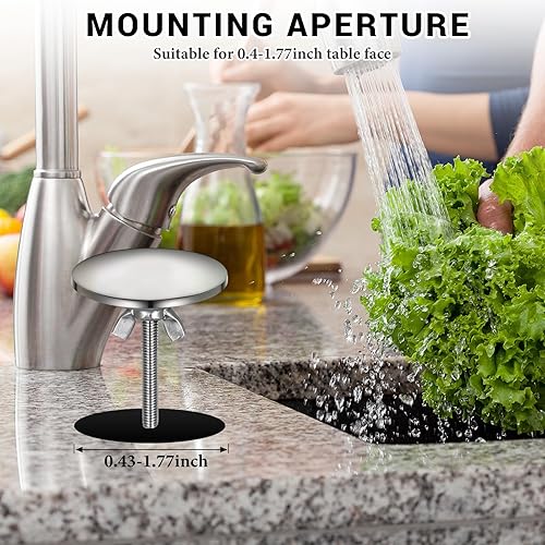 Vista 24 de LEIFIDE 2 piezas de 2 pulgadas para fregadero de cocina de 2 pulgadas, cubierta de orificio de grifo de acero inoxidable para fregadero de cocina