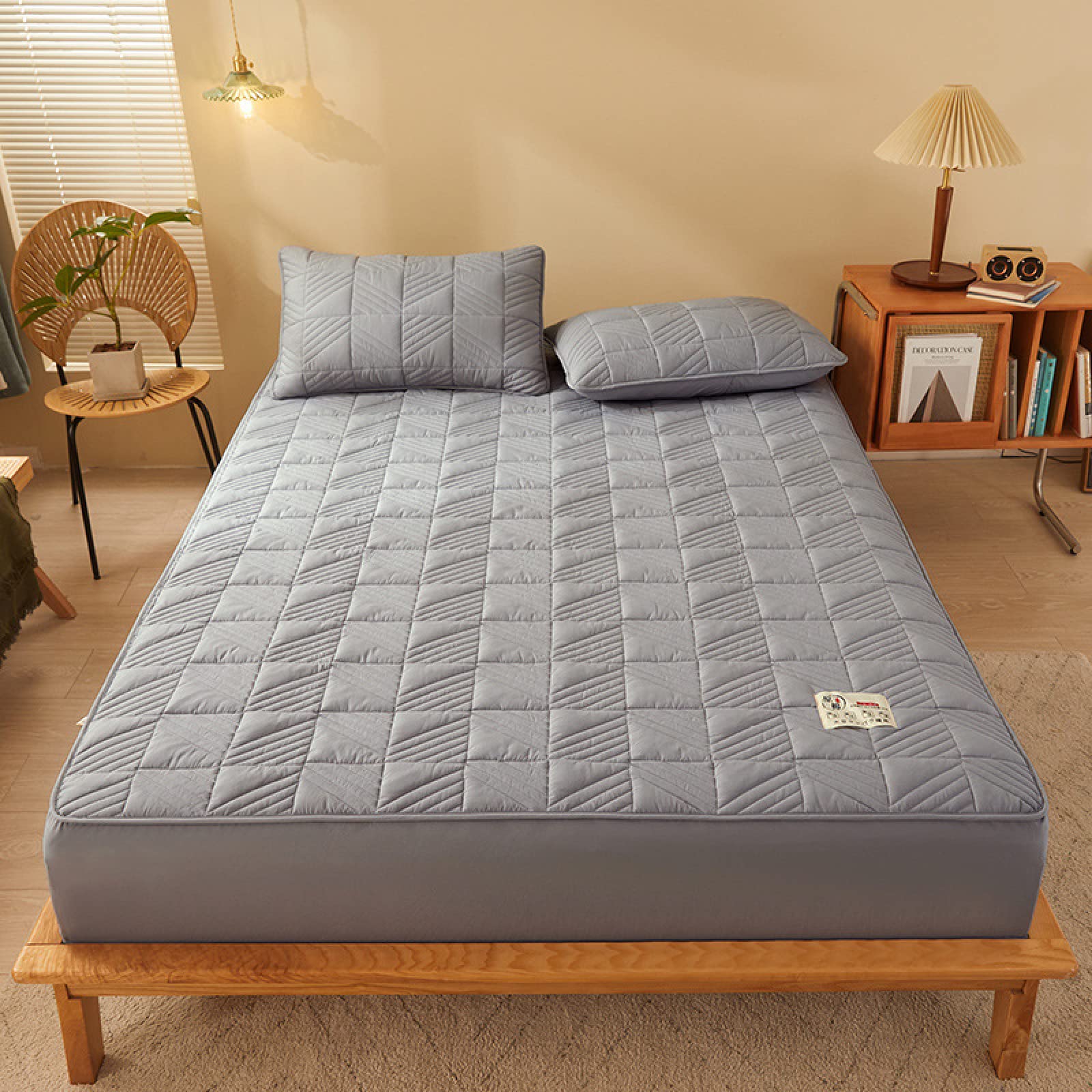 JIANINGHOME Fitted Bed Cover Mattress 120x200,Quilted Double Mattress Protector/Mattress Topper Cover - 100% Soft Deep Fitted Mattress Cover - Breathable Mattress Pad โ image 1