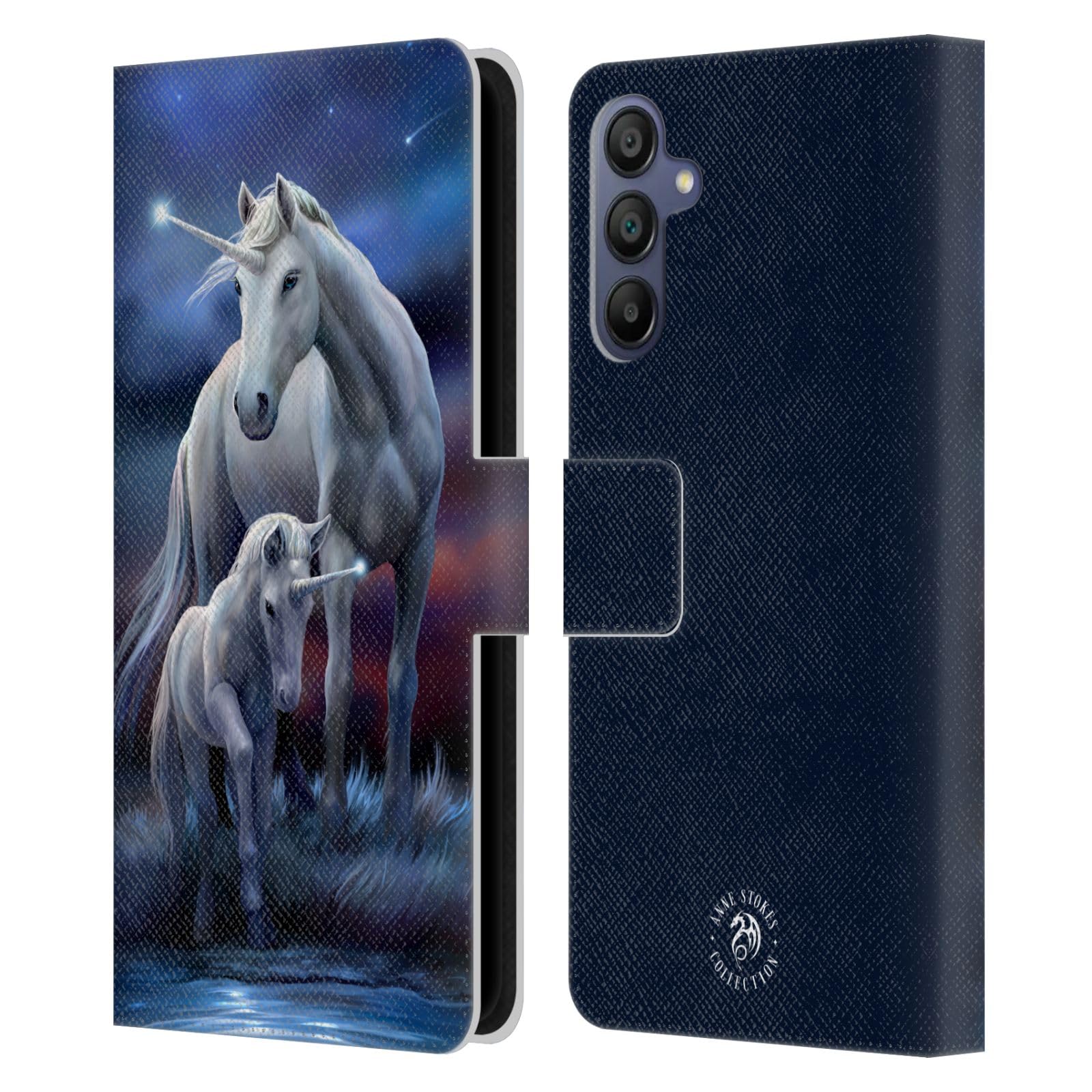 Carcasa de Cuero Tipo Libro Head Case Designs para Samsung Galaxy A15 Anne Stokes 7