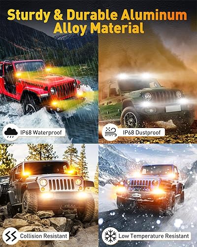 Miniatura 6 de NAOEVO Barra de luz LED de 6 pulgadas con 3 modos (blancoámbarblanco y ámbar) y doble relé de 2 cables de arnés de cableado