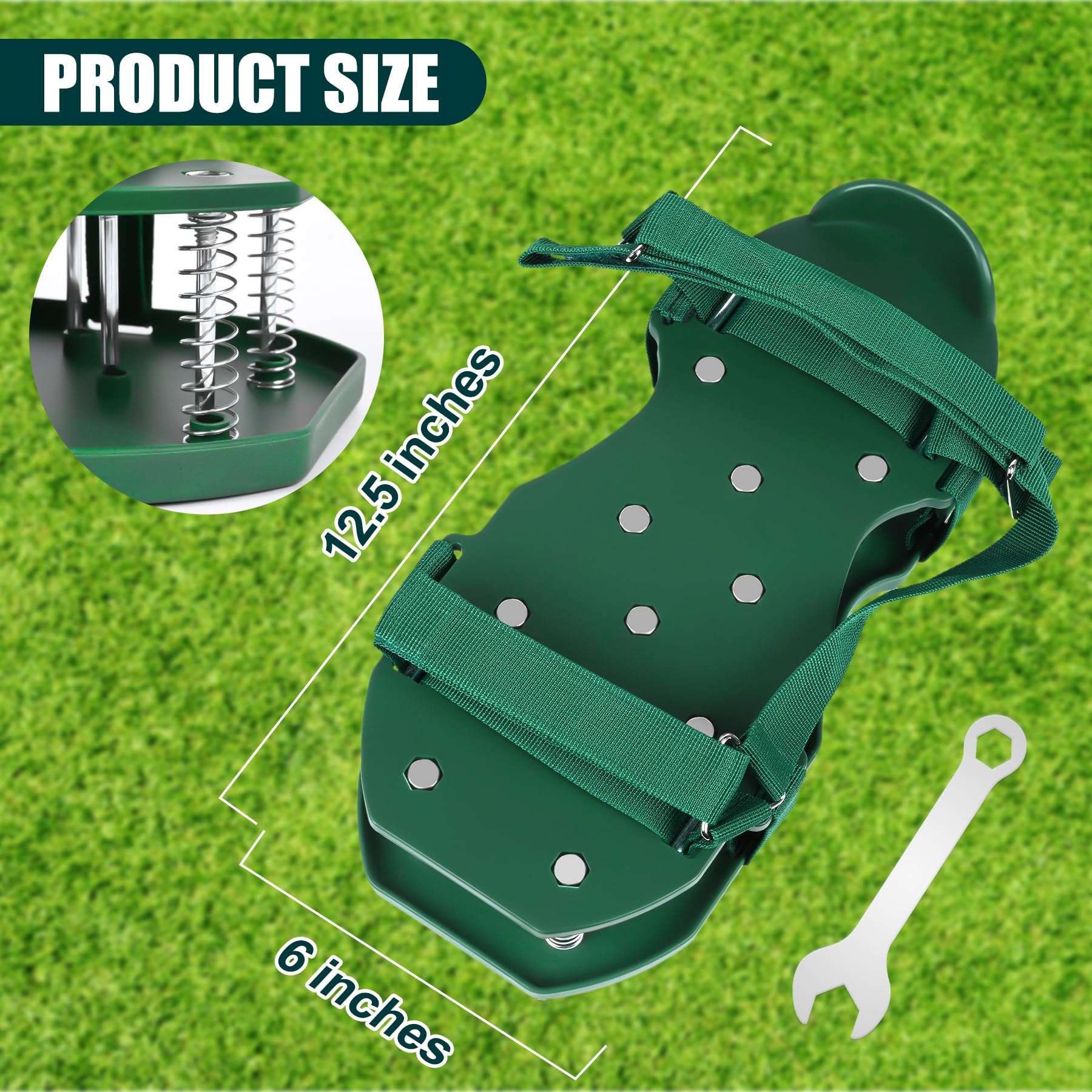 Miuwauer Chaussures aérateur de gazon pour gazon (vert-vert)