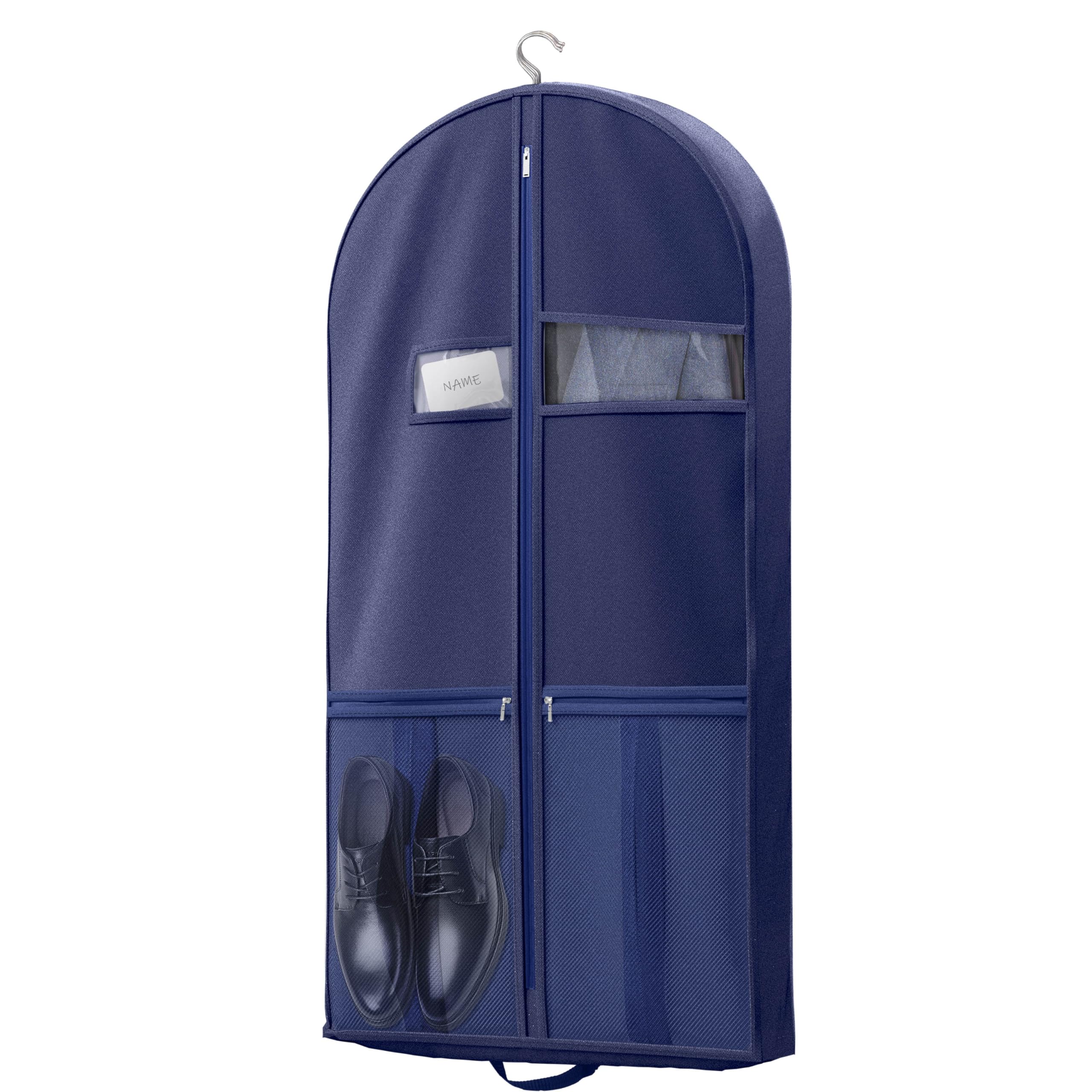Travel Garment Bag with Zipper Pocket Suit Bag for Suits Dresses Coats