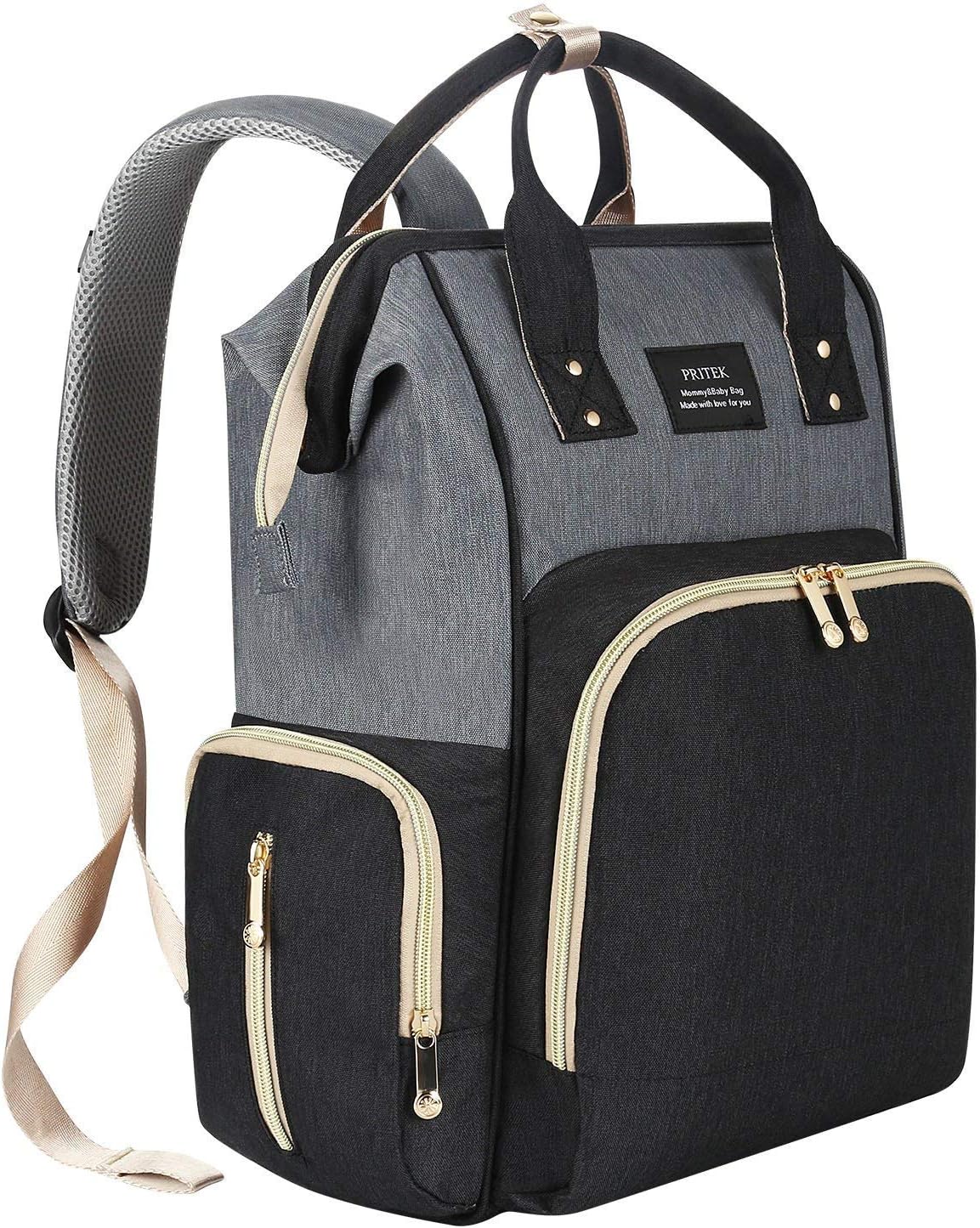 PRITEK Multi-Function Large Capacity Waterproof Diaper Bag, Stylish & Durable