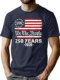 250th Anniversary USA Shirts for Men American Flag T-Shirt 4th of July Shirt 250 Years Birthday Patriotic Tops