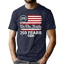 250th Anniversary USA Shirts for Men American Flag T-Shirt 4th of July Shirt 250 Years Birthday Patriotic Tops