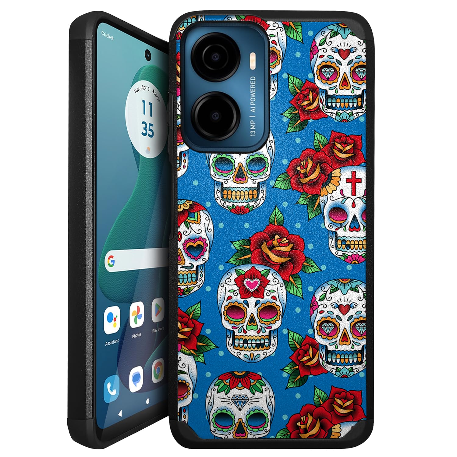 CasesOnDeck Touch Case Compatible with AT&T Propel 2 5G / Cricket Magic 2 5G 2024 Case [Dual Tactical] Dual Layer Shock Absorbing Black Case - Blue