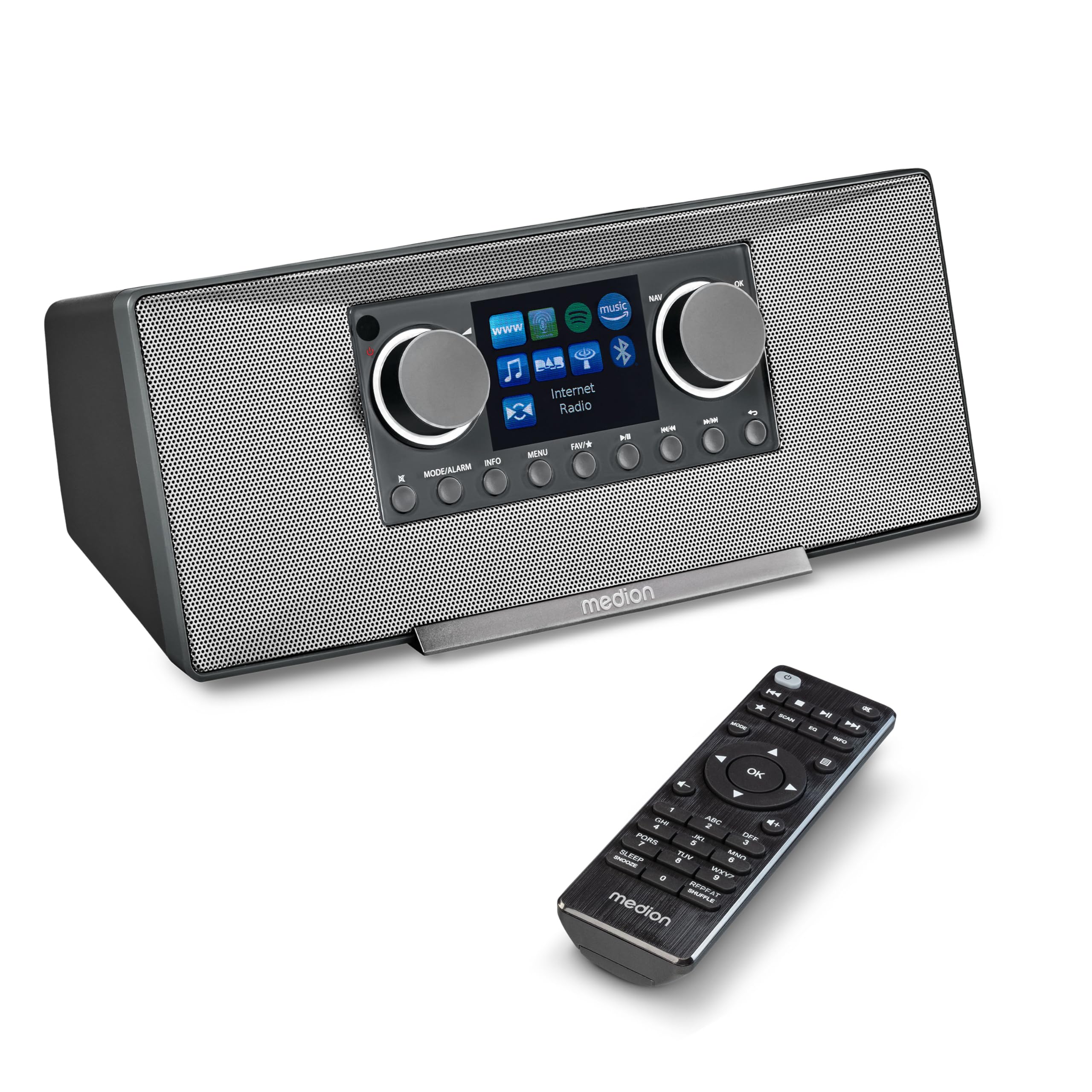 MEDION P85333 Radio Internet DAB+ WLAN FM Spotify Connect DLNA USB Grigio
