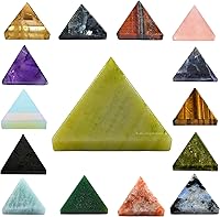 Vista 85 de Cristales curativos de pirámide de labradorita de Amazing Gemstone - Figurina de gran pirámide de 1" de piedra natural para meditación, Reiki