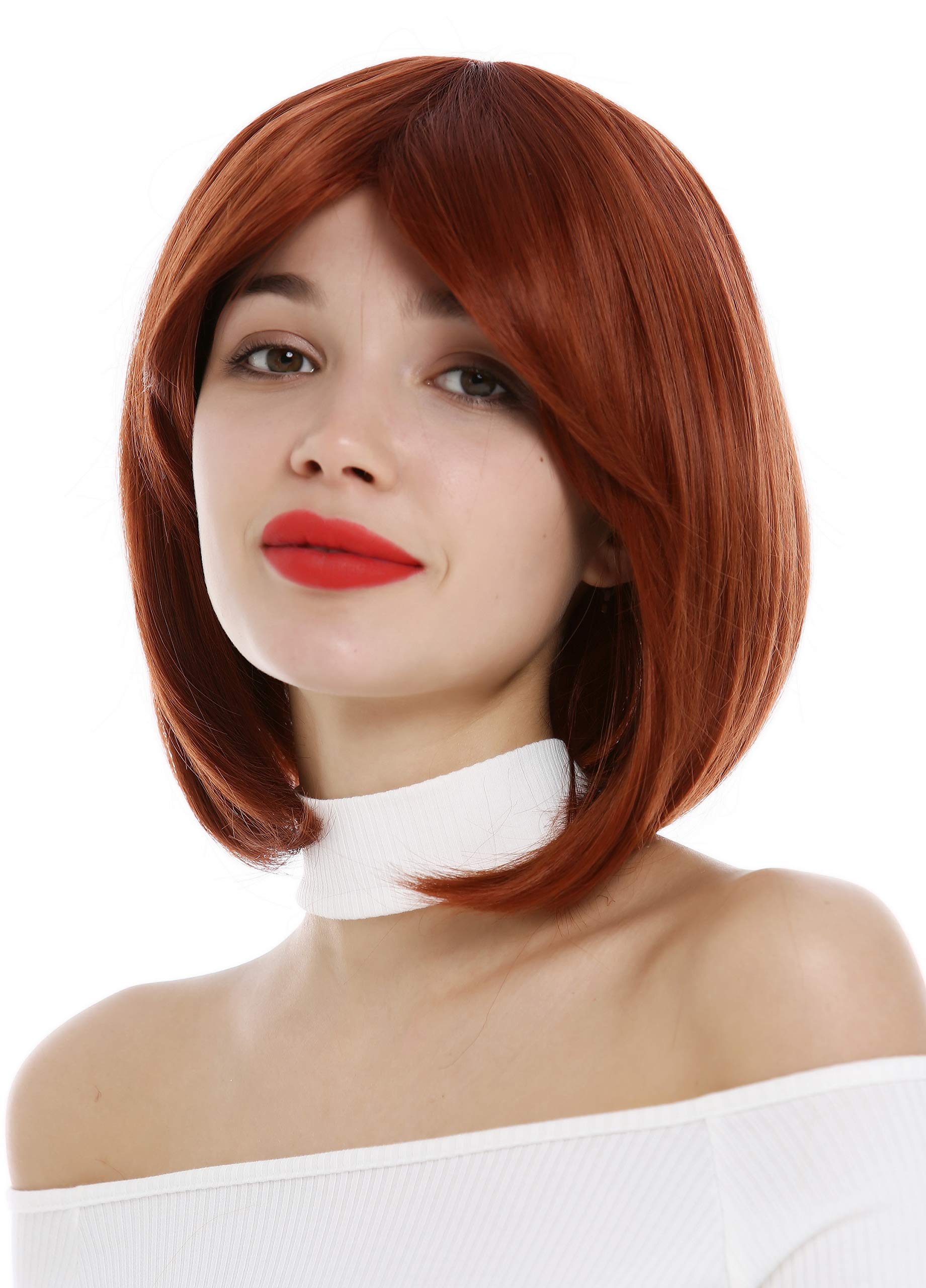 WIG ME UP - 1215-350 Lady Wig short frayed Bob style parting dark copper red, dark copper red (350) - Image 2