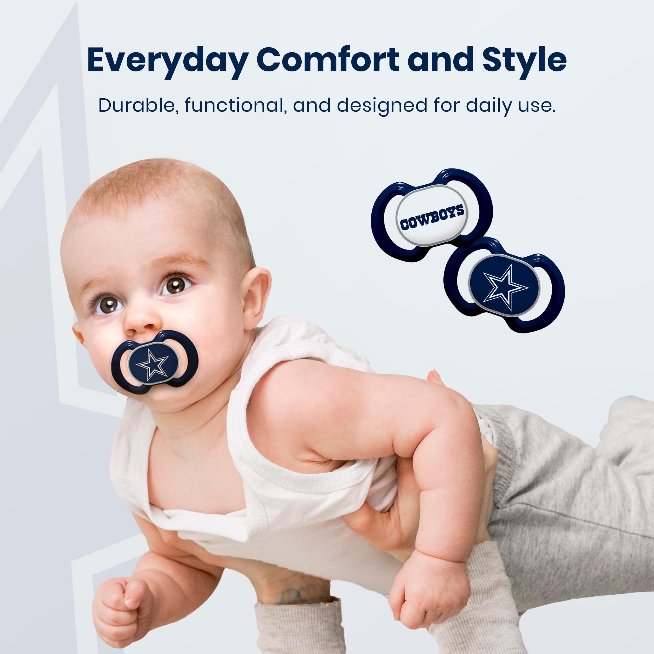 Baby Fanatic NFL Dallas Cowboys Schnuller, Einheitsgröße, Teamfarbe