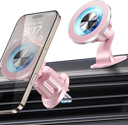 Miniatura 10 de Soporte Magnético para Teléfono MagSafe para Automóvil [2025 Mejorado 22X Imanes y Ganchos Dobles] Soportes para Teléfono para tu Automóvil Soporte