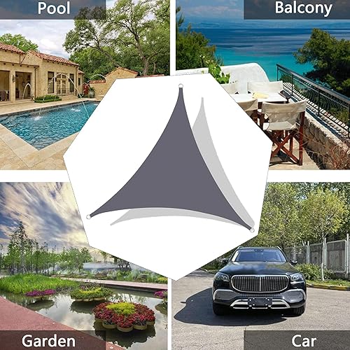 Miniatura 5 de Toldo tipo vela triangular para patio al aire libre, pérgola, vela con bloqueo UV (Z, 8.2 x 8.2 x 8.2 ft)
