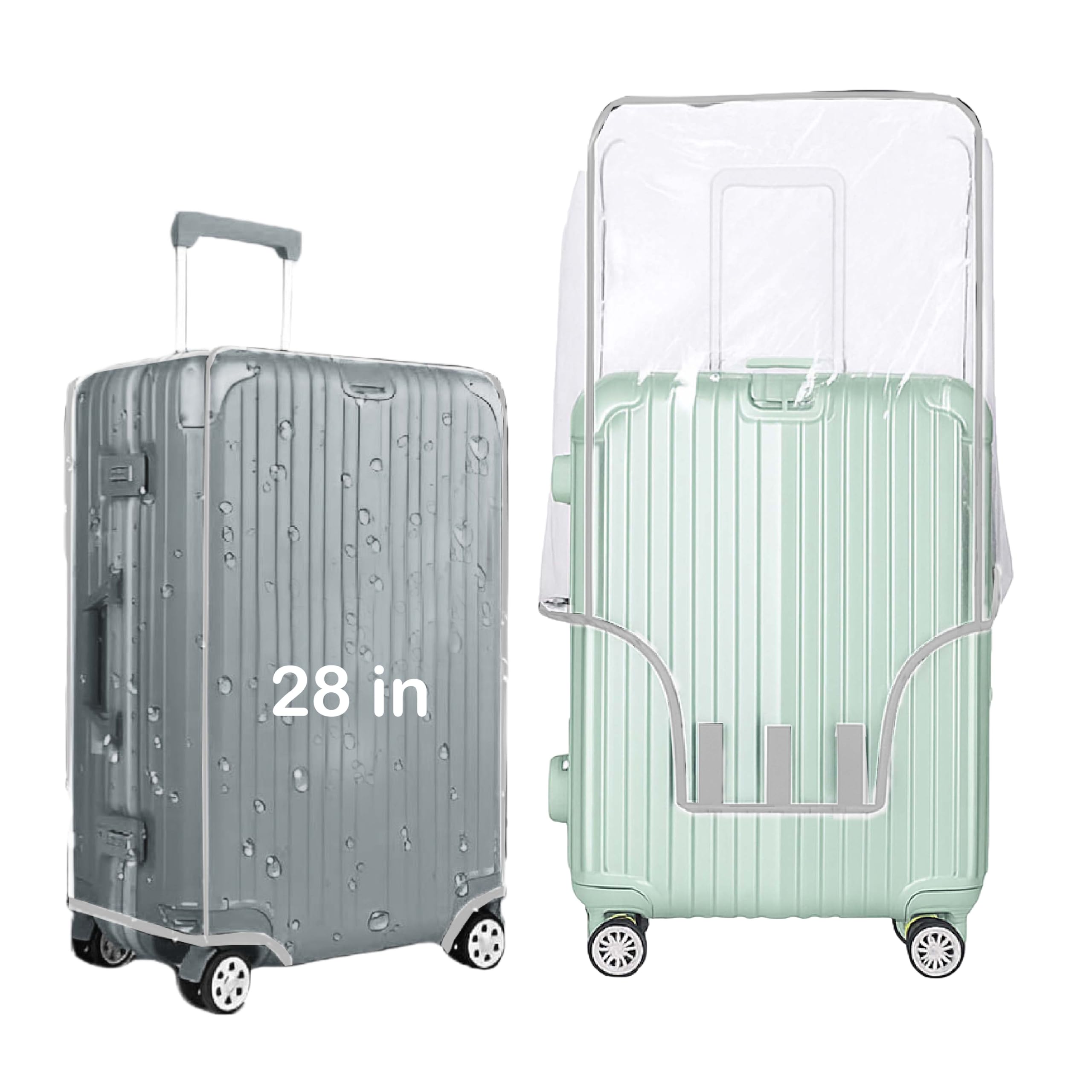 Handcuffs Copertura impermeabile in PVC trasparente per valigie e trolley, 71 cm