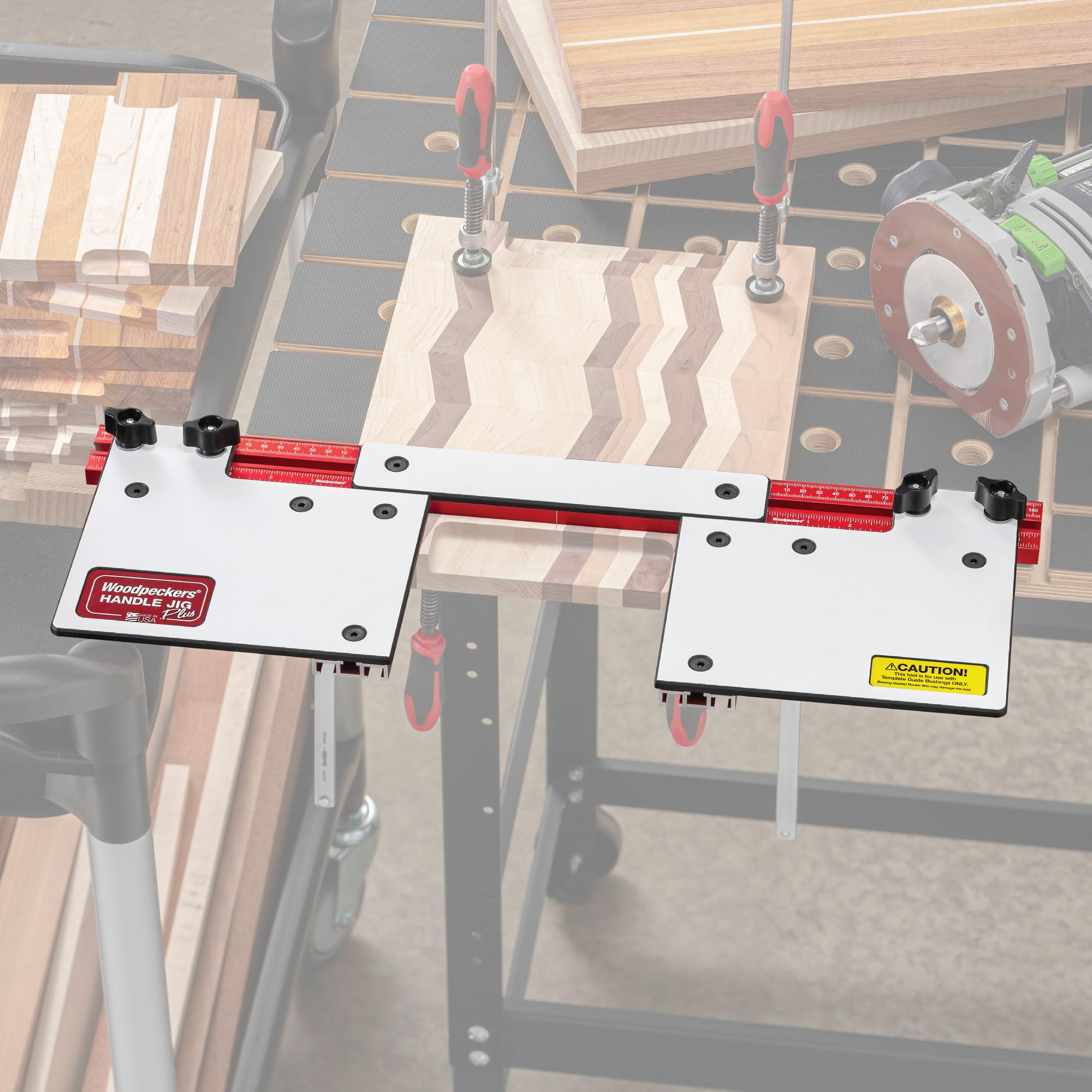 Woodpeckers Handle Jig Plus – Adjustable Router Jig for Recessed