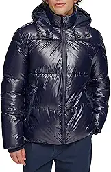 Jaqueta Tommy Hilfiger Acolchoado masculino brilhante com logotipo Tommy Hilfigermasculino