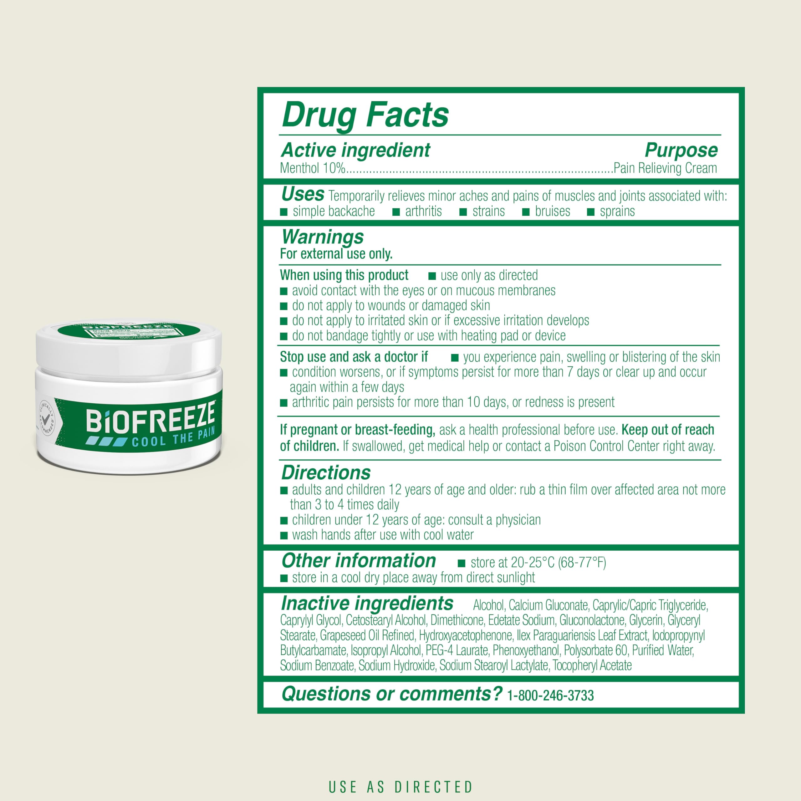 Amazon.com: Biofreeze Pain Relief Cream, Menthol Cream for