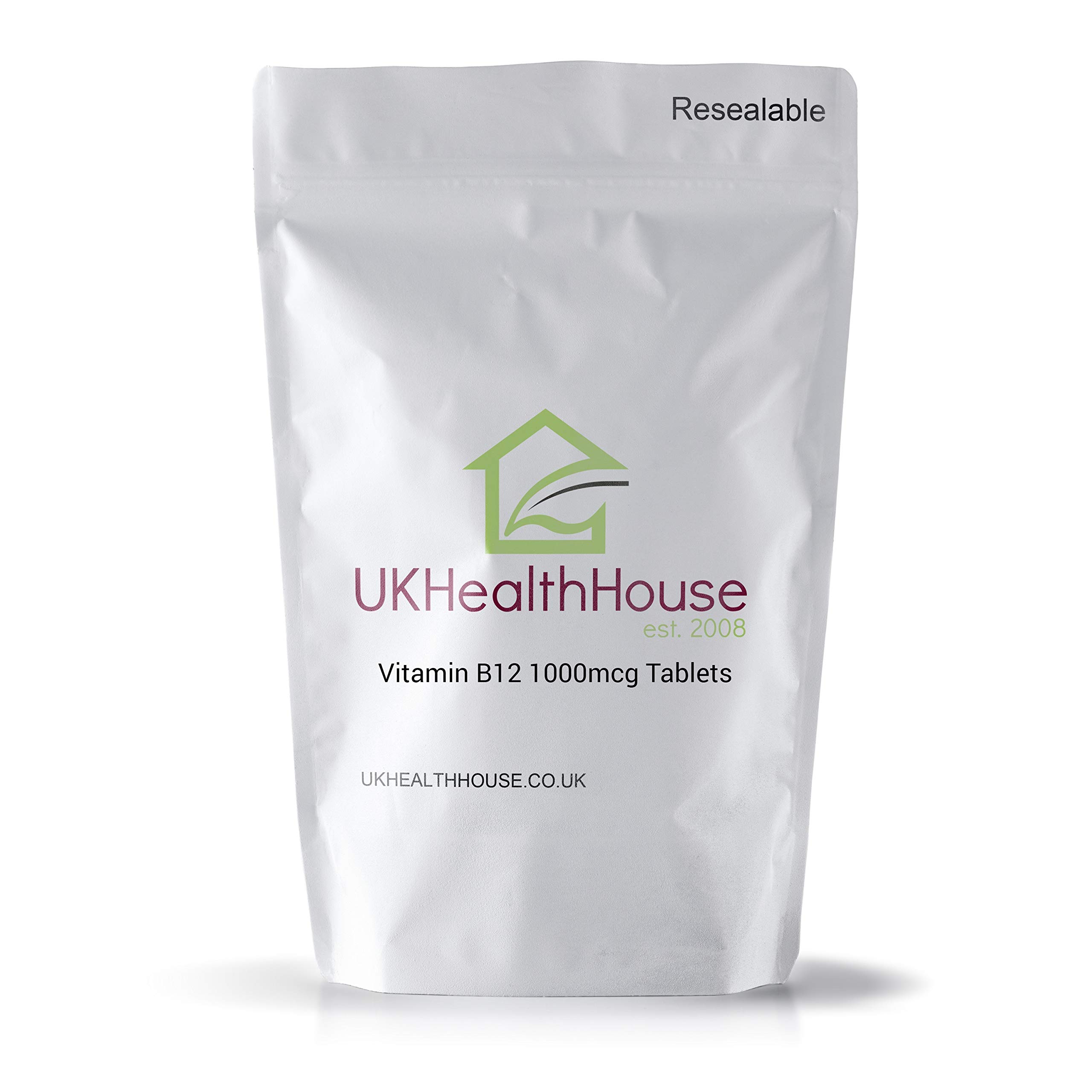 UKHealthHouse Vitamin B12 1000mcg Time Release Tablets - High Strength, Reduction of Tiredness & Fatigue, Immune System, Energy & Brain Cyanocobalamin (90)