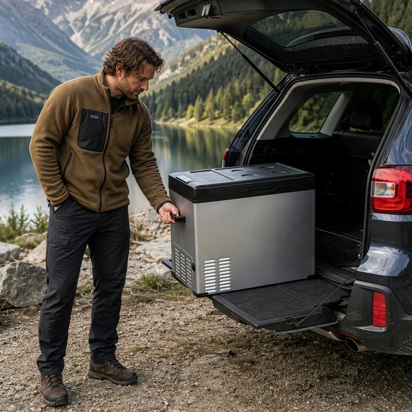 Metallgehäuse Auto-Kühlschrank 50 L – Tragbare Kühlbox für Fahrzeug, Camping oder Reisen, Verschiedene Größen verfügbar