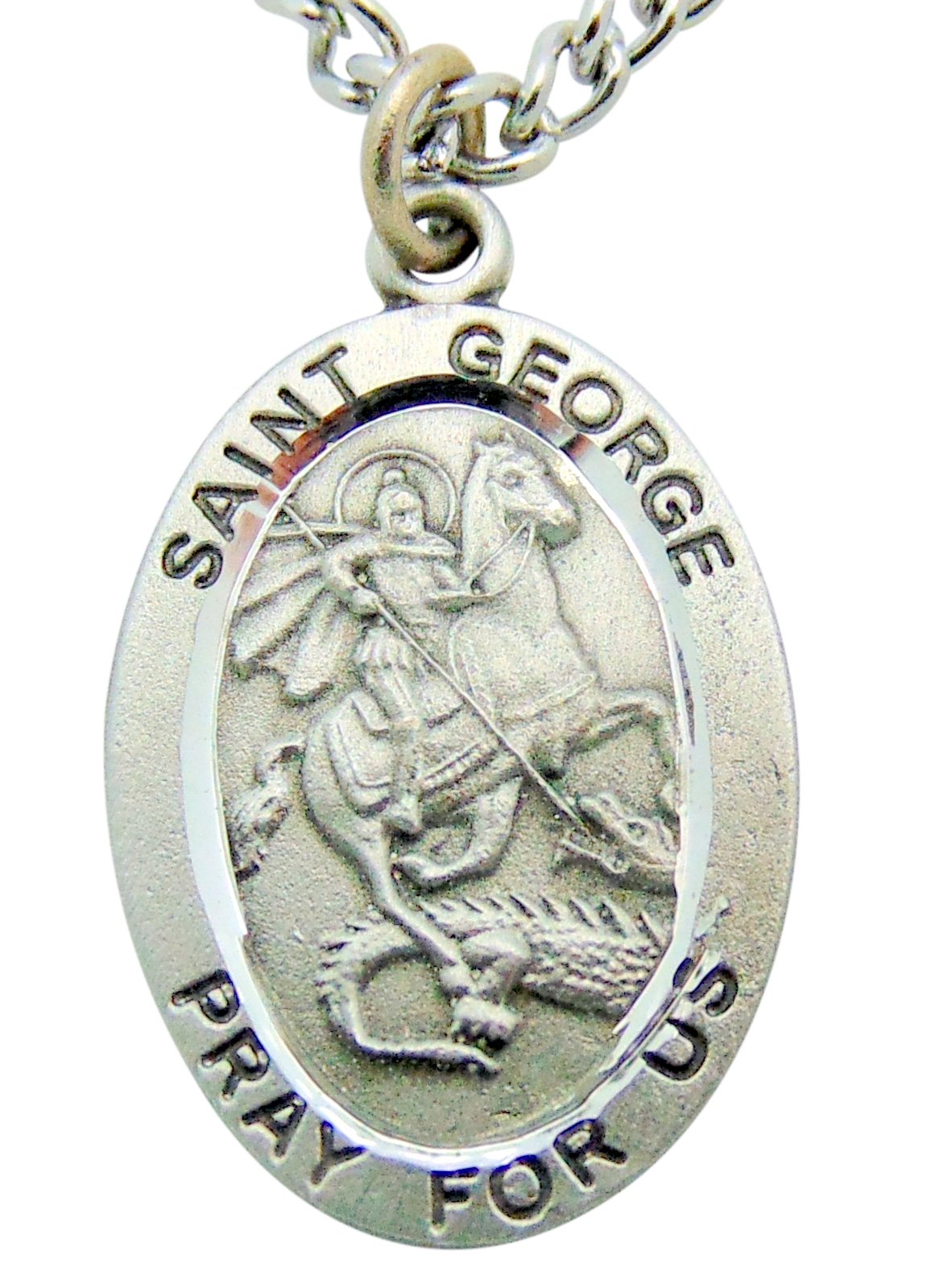 Westmon WorksWestman Works St George Solid Pewter One Inch Saint Medal with Stainless Steel Chain