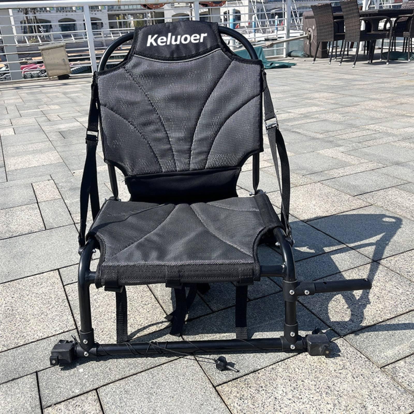 Verstellbarer Kanusitz Kajaksitz Bootssitz Paddelsitz aus Leichtmetall mit Klappbarer Rückenlehne Stabilisierenden Seitenriemen Und Rückenfreundlicher