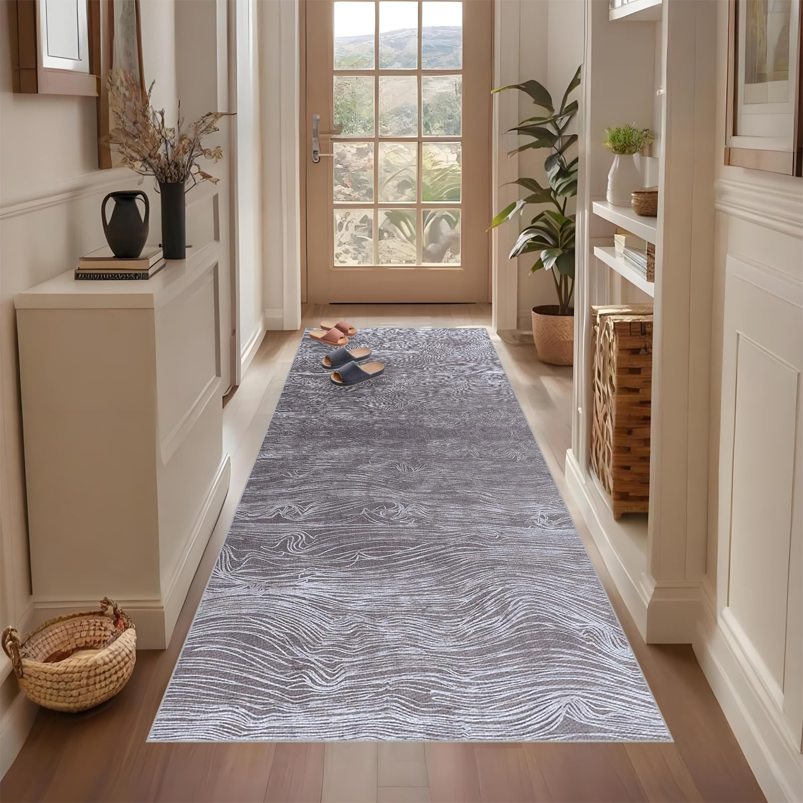 Qemgrste K1182 Runner Rugs For Hallway Kitchen Rug Carpet Runners Non Slip Machine Washable Long Kitchen Carpet Runners Carpet Runner For Hallways Absorbent Door Runner Mats For Entryway Laundry 80 X 260 Cm
