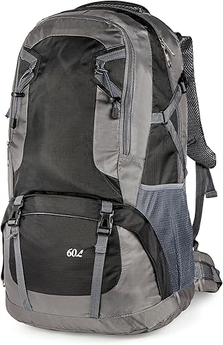 Yesland Mochila de senderismo ligera de 60 litros, mochila de viaje para deportes al aire libre, mochila de campamento, bolsa de senderismo para