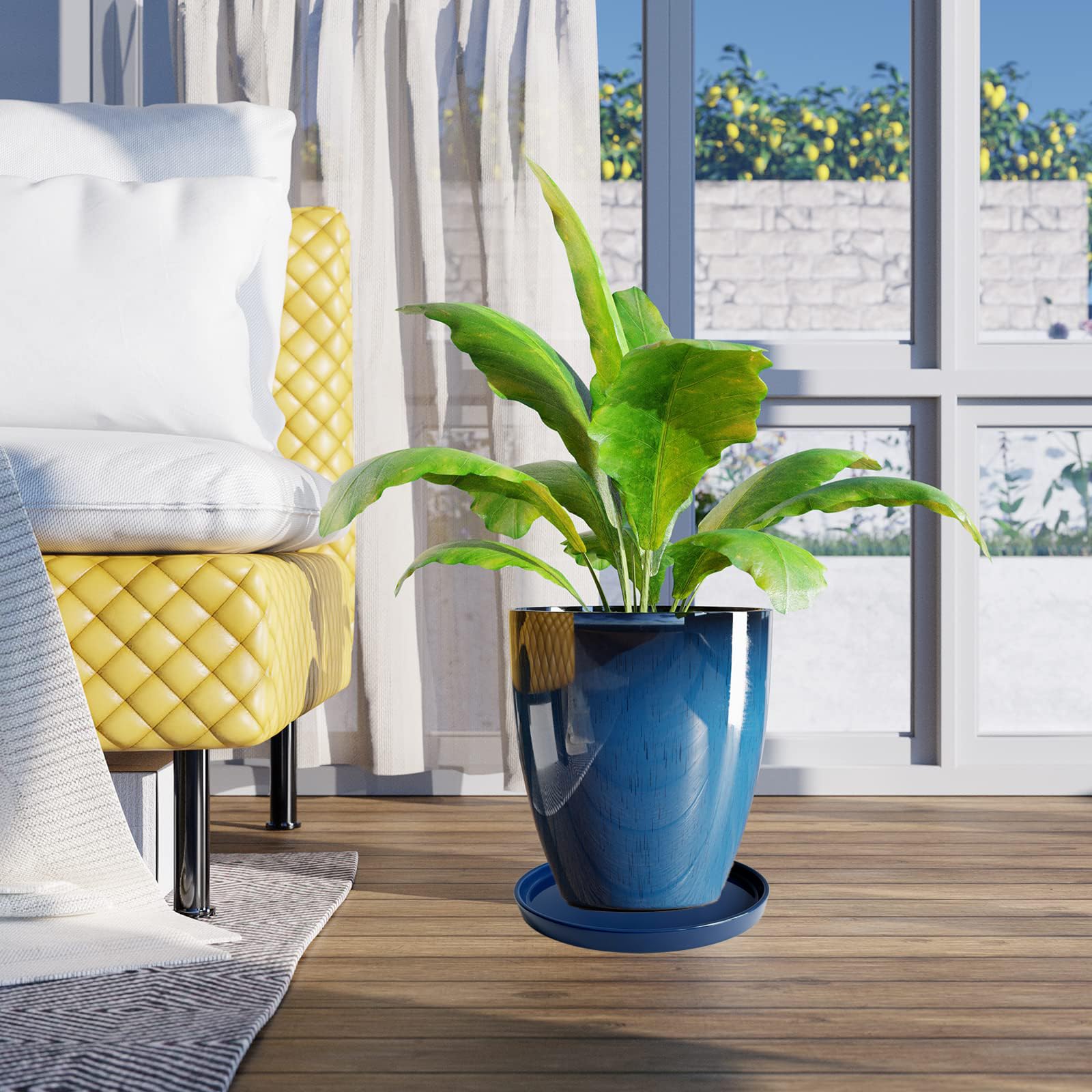 Lot De 2 Soucoupes En Céramique Pour Pot De Fleurs De 20,3 Cm, Soucoupes De Pot De Fleurs De 10,2 Cm, 15,2 Cm, 17,2 Cm, 24,3 Cm, 25,4 Cm, 25,4 Cm, 25,4