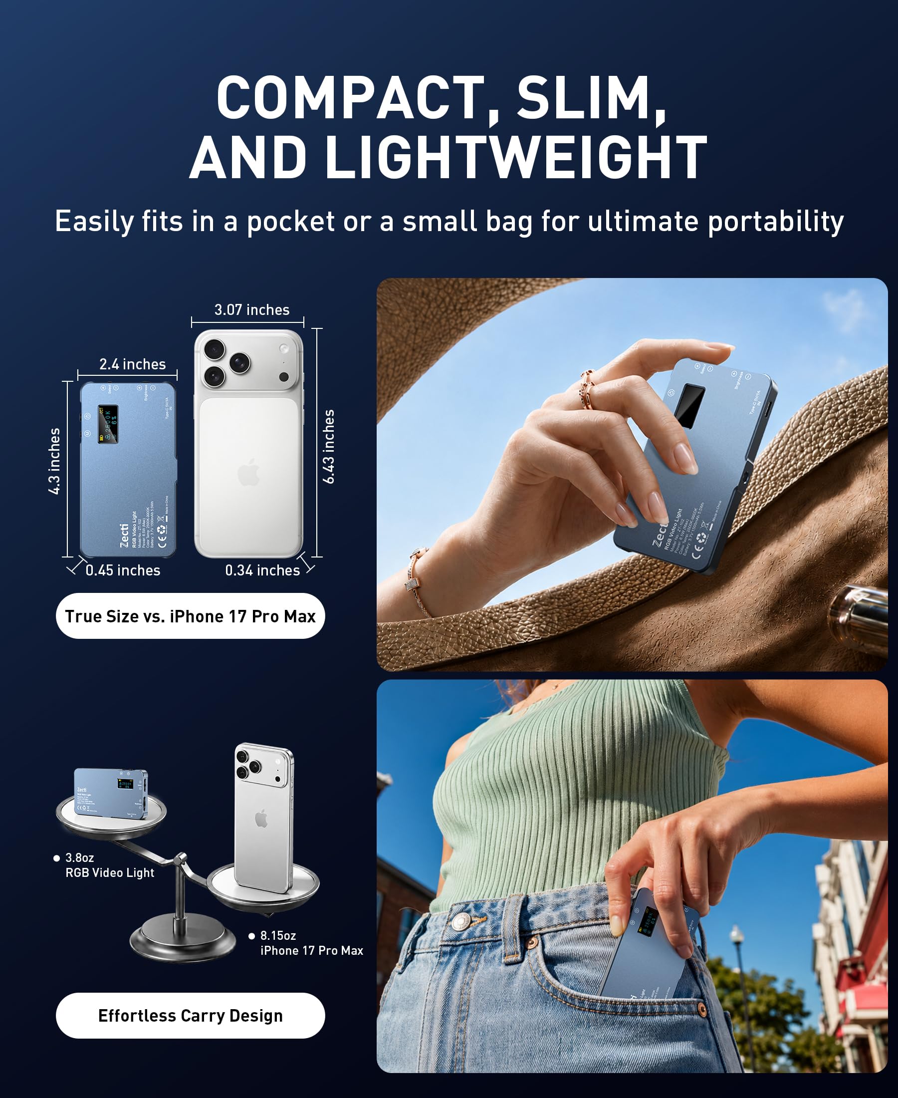 Lampe Selfie, 96 LEDs avec Fixation Métallique et Pince, Batterie Rechargeable 1500mAh, 360° Couleurs RVB 21 Modes d'Éclairage pour Téléphones, iPhone, Ordinateurs, Caméras, Conférences Vidéo, TikTok