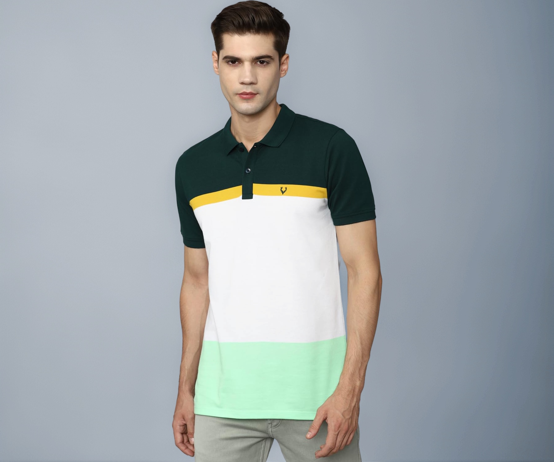Allen Solly Mens Casual T- Shirt_ASKPCURGF966673_M Dark Green