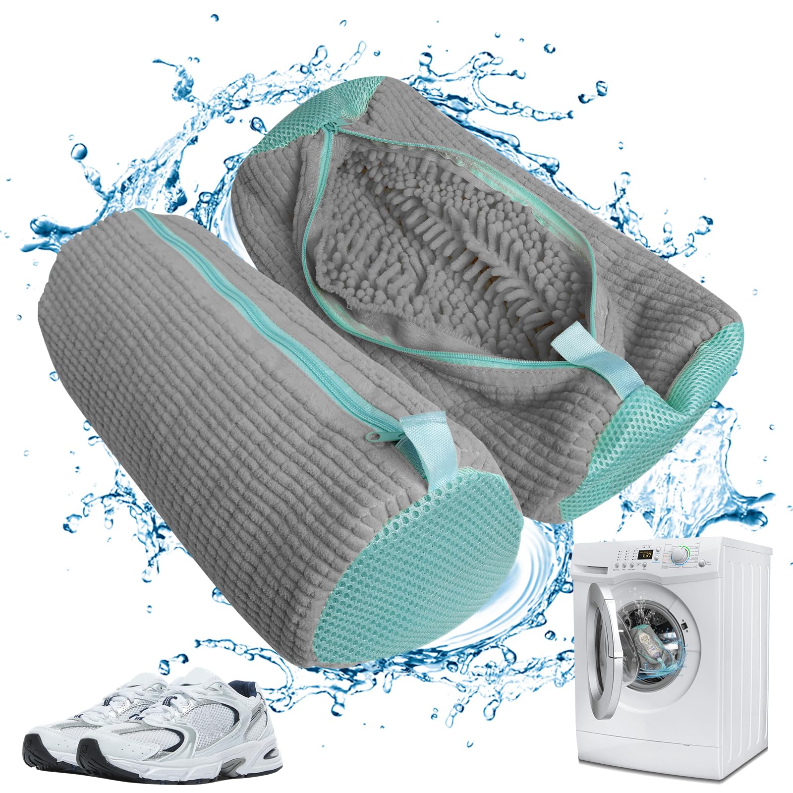 2 Sacchetti Per Lavare Scarpe In Lavatrice - Grigi, Con Cerniera, Pulizia A 360° E Protezione - Foto 11