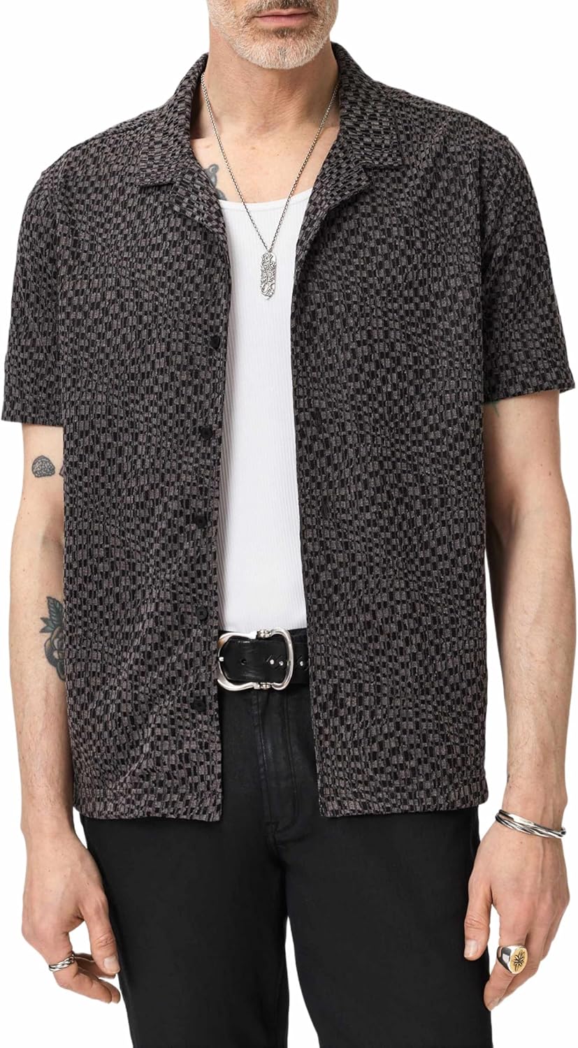 John Varvatos Men's Cilliam Camp Collar Shirt