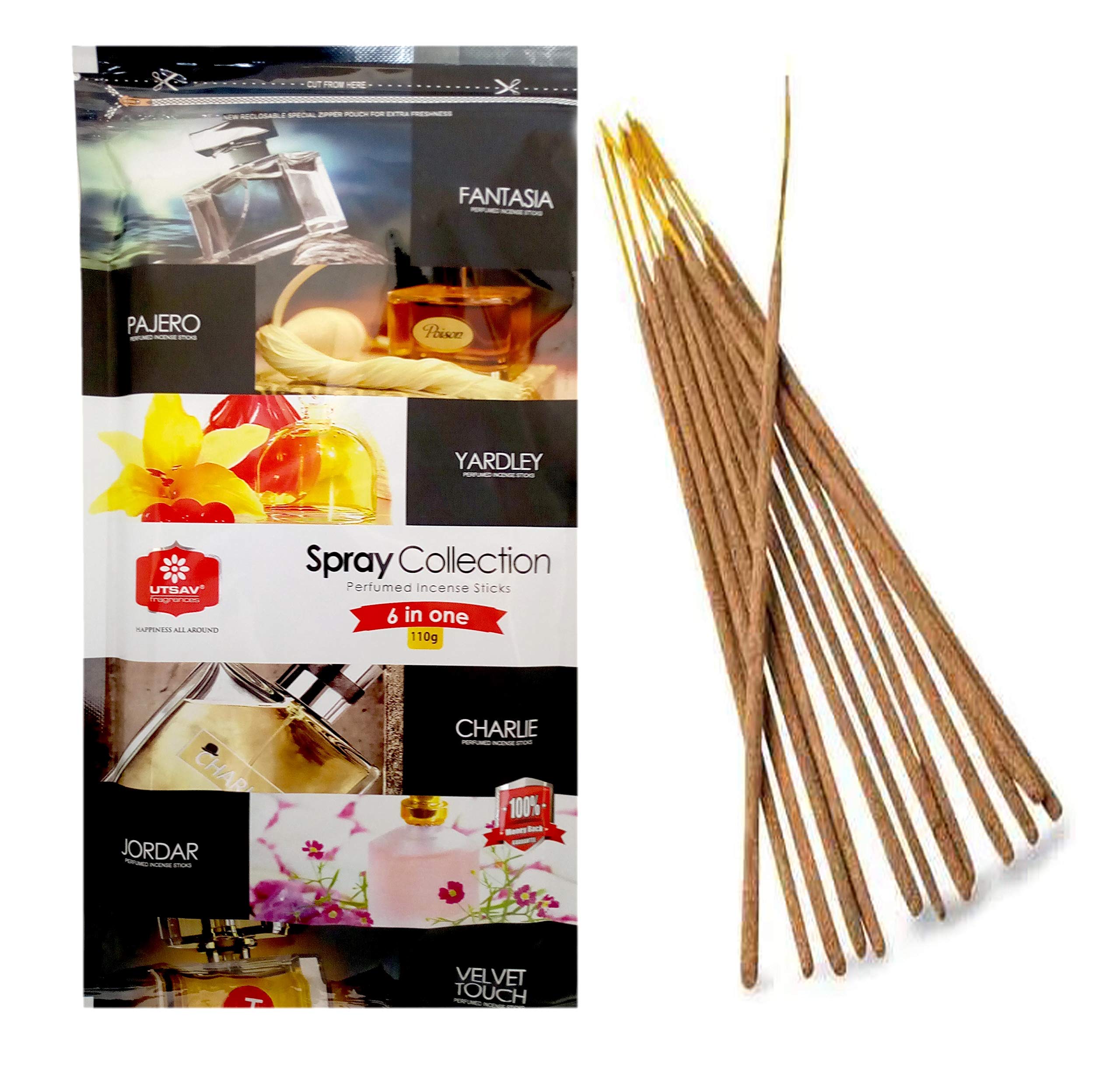 UTSAV Spray Collection Premium Incense Sticks Pack of 3 (140 Gm