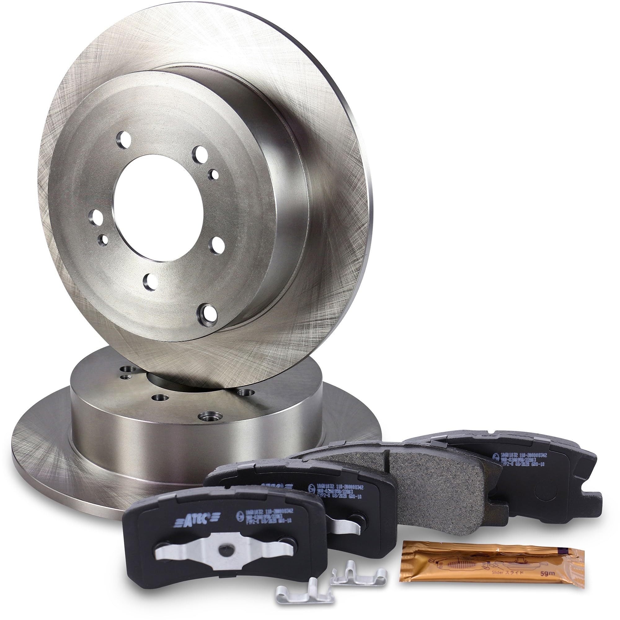 ATEC Germany Bremsenset Hinterachse inkl. Bremsscheiben Ø 302 mm Voll + Bremsbeläge Hinten Kompatibel mit CITROËN C4 AIRCROSS, MITSUBISHI ASX (GA_W_), OUTLANDER II (CW_W), PEUGEOT 4008