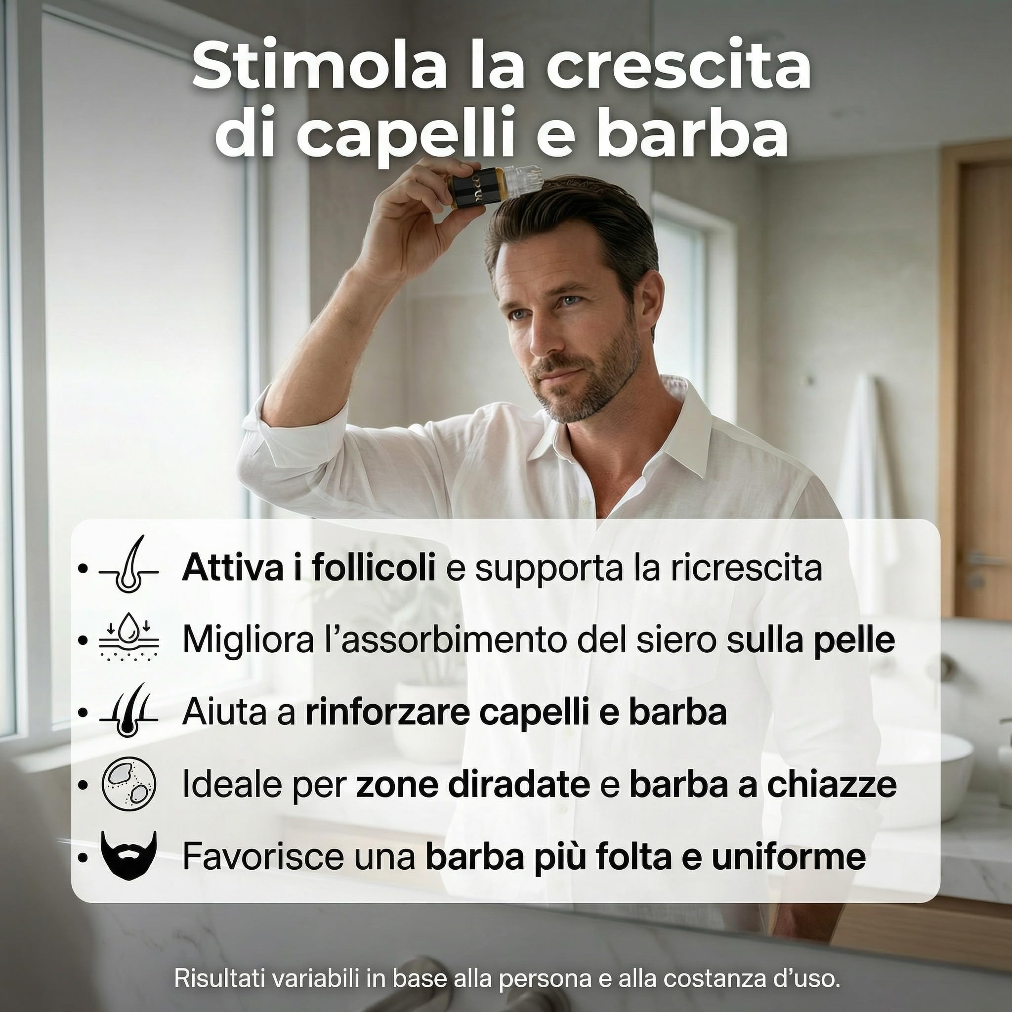 Derma roller cheveux, produit pour la perte de cheveux, renforce et stimule
