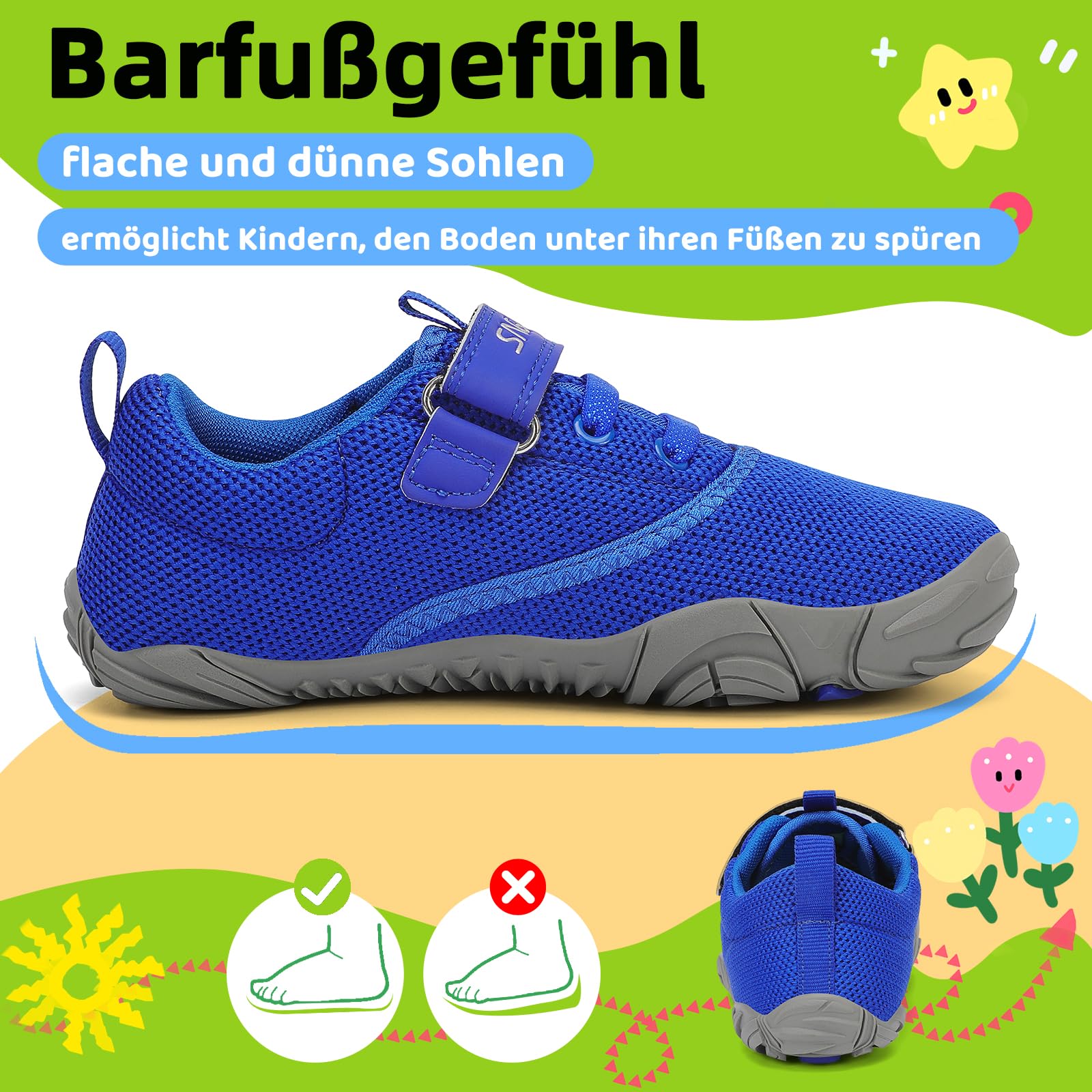 SAGUARO Kinder Barfußschuhe Leicht rutschfest Traillaufschuhe, Gr. 24-36