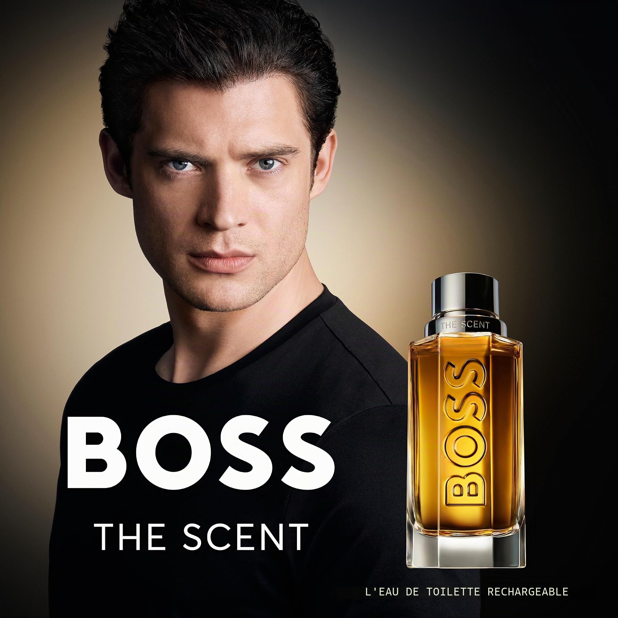 BOSS The Scent Recharge Eau de Toilette pour Lui 200 ml – Parfum ambré et boisé avec des notes de gingembre, de fruits de maninka, accords de cuir – Longévité moyenne