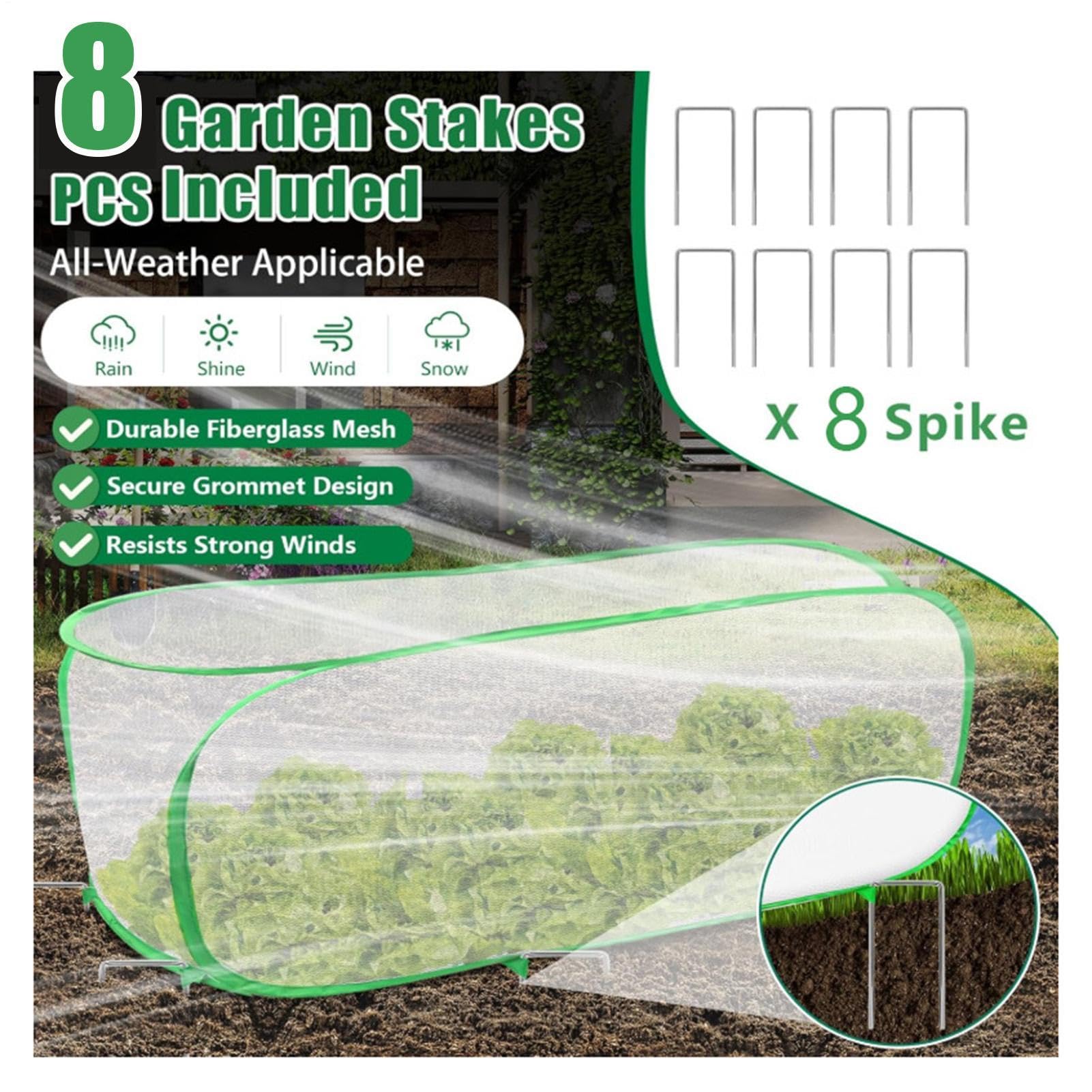 Filet de jardin pliable portable 1,2 x 0,6 m | Tente de protection contre les petits animaux, fruits, légumes, semis et fleurs
