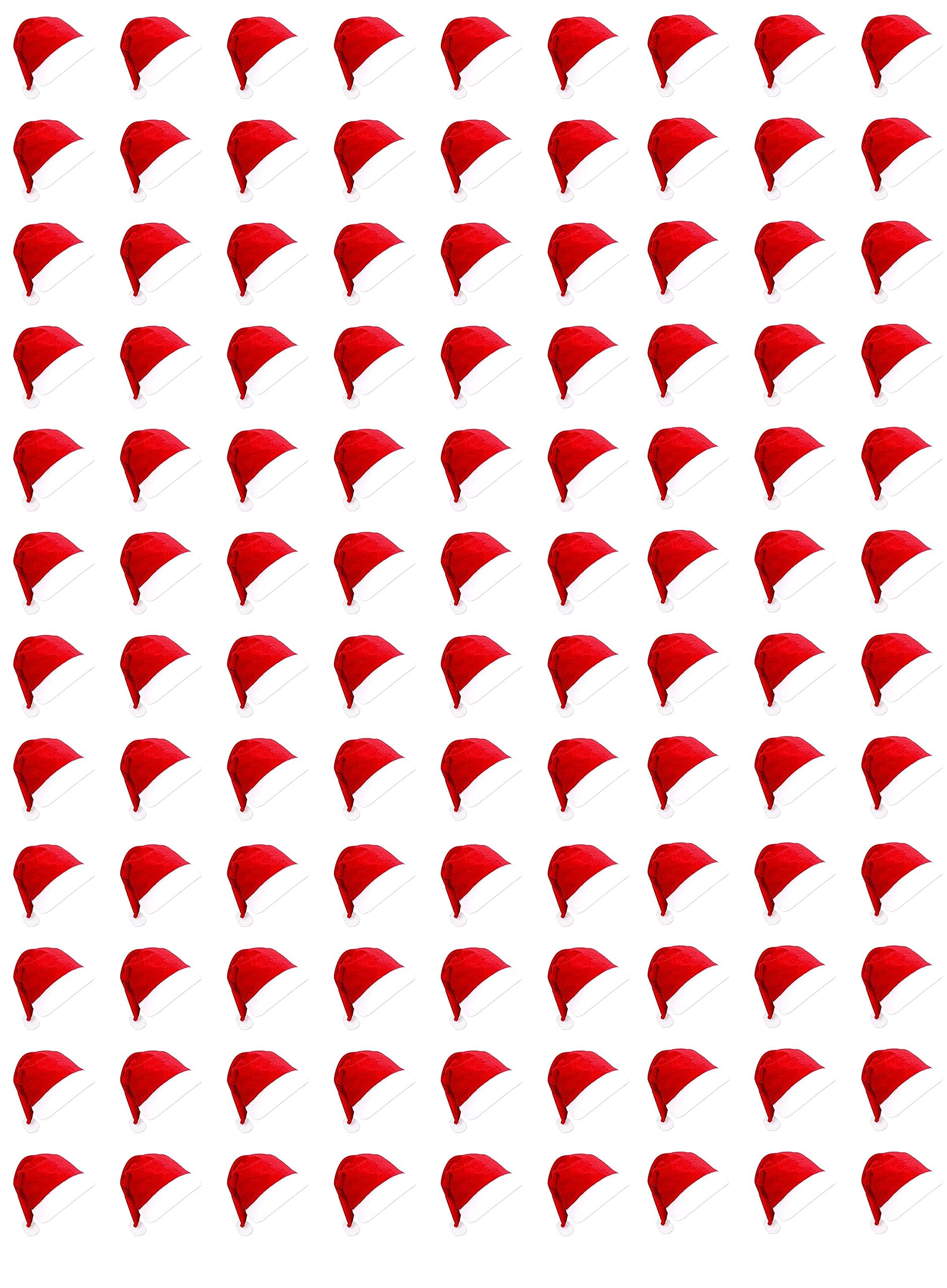 108pcs Santa Hats, Bulk Santa Hats for Little one, Red Classic Christmas Caps, Gorros De Navidad