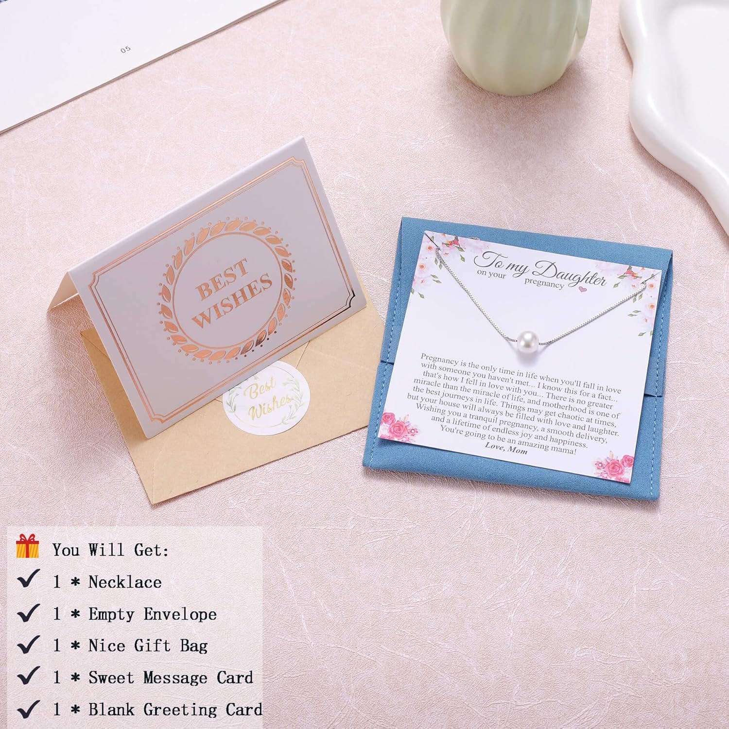 Aesnefe Pregnant Daughter First Time Mom Necklace, Pregnancy Gift for Daughter from Mother, Expecting Mother Gift, Mom to Be Gifts for Mothers Day - Image 6