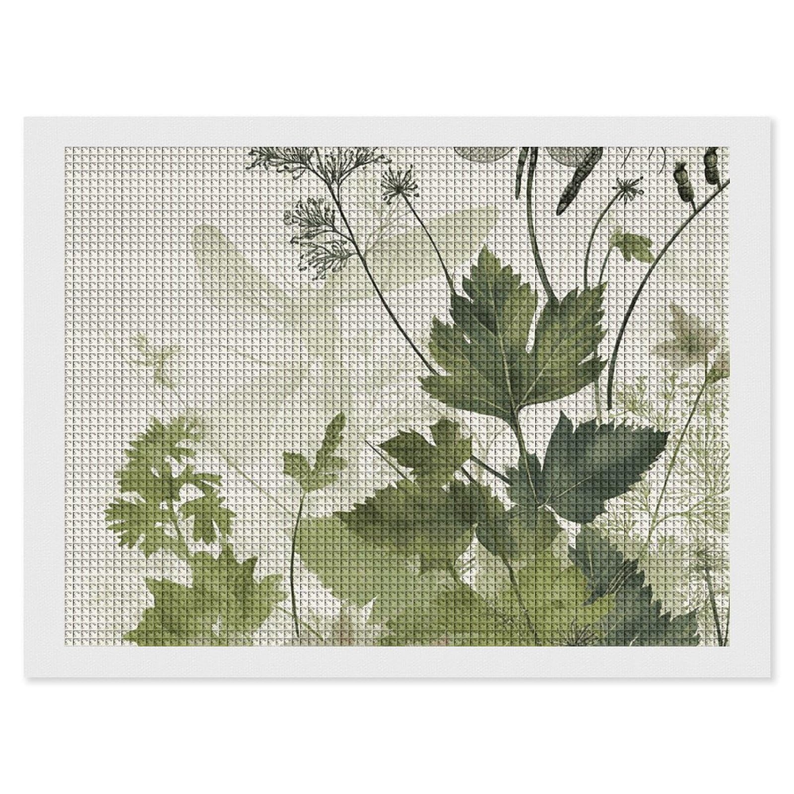 Foliage and Herbs with Dragonflies Winged Diamond Art Kits for Adults, DIY 5D Diamonds Painting Kits for Beginner, Round Full Drill Diamond Dots Painting, 12"x16" Diamonds Pictures Gem Art and Crafts