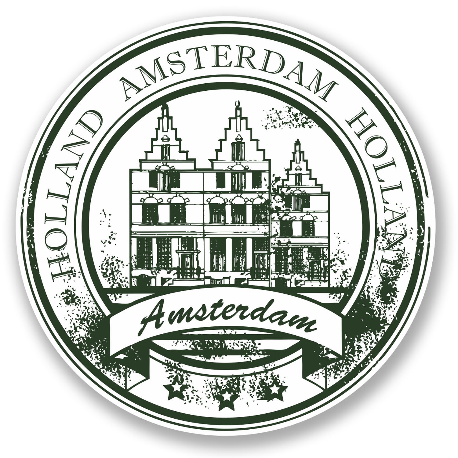 Destinationvinyl Multi 2 X Amsterdam Holland Vinyl Sticker Bike Laptop Travel Luggage Tag #4528 (10Cm X 10Cm)