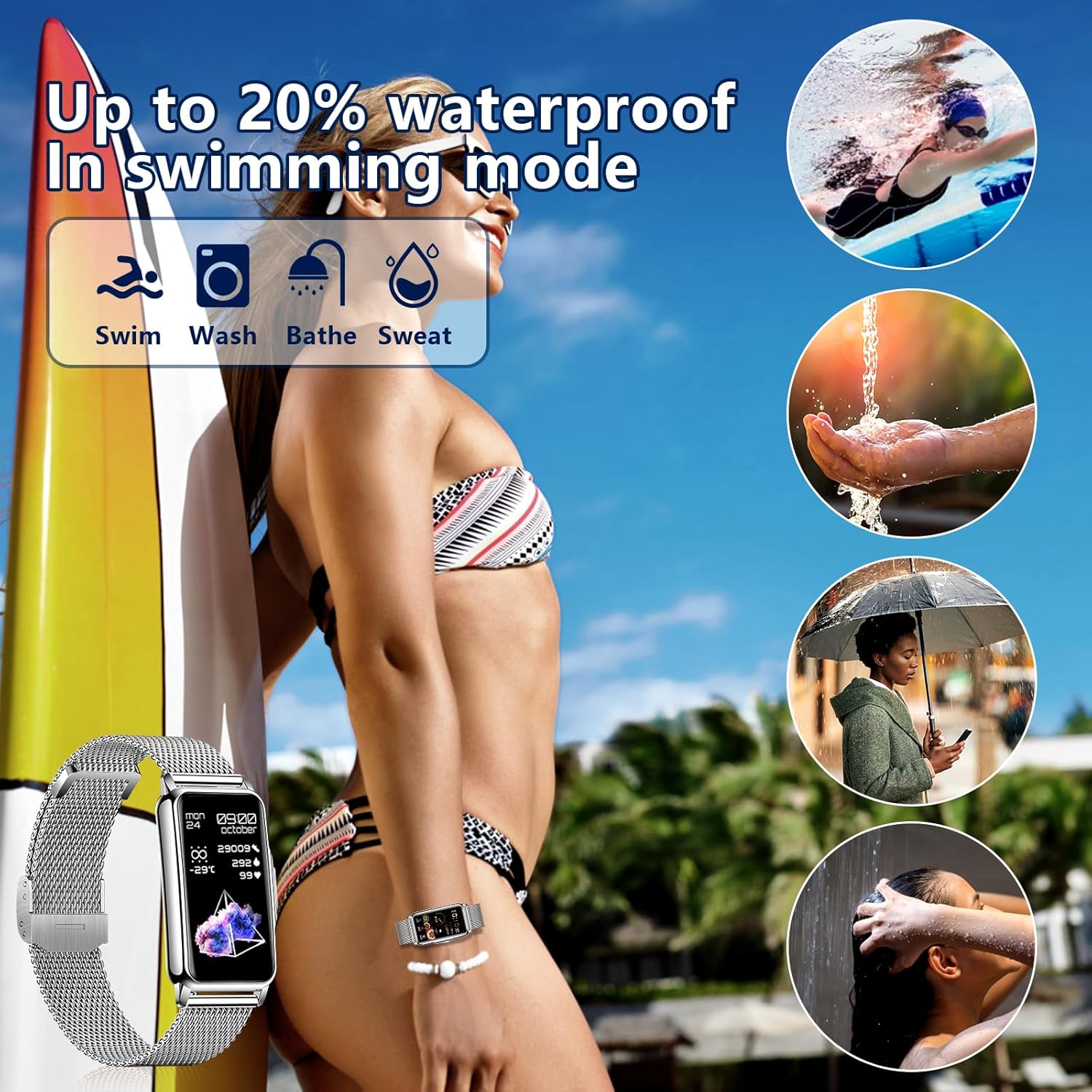 smartwatch donna 1,47 pollici orologio da polso con IP68 impermeabile fitness tracker orologio sportivo con due settimane standby SpO2 124 modalità di allenamento misurazione della frequenza cardiaca smartwatch donna 1,47 pollici orologio da polso con IP68 impermeabile fitness tracker orologio sportivo con due settimane standby SpO2 124 modalità di allenamento misurazione della frequenza cardiaca